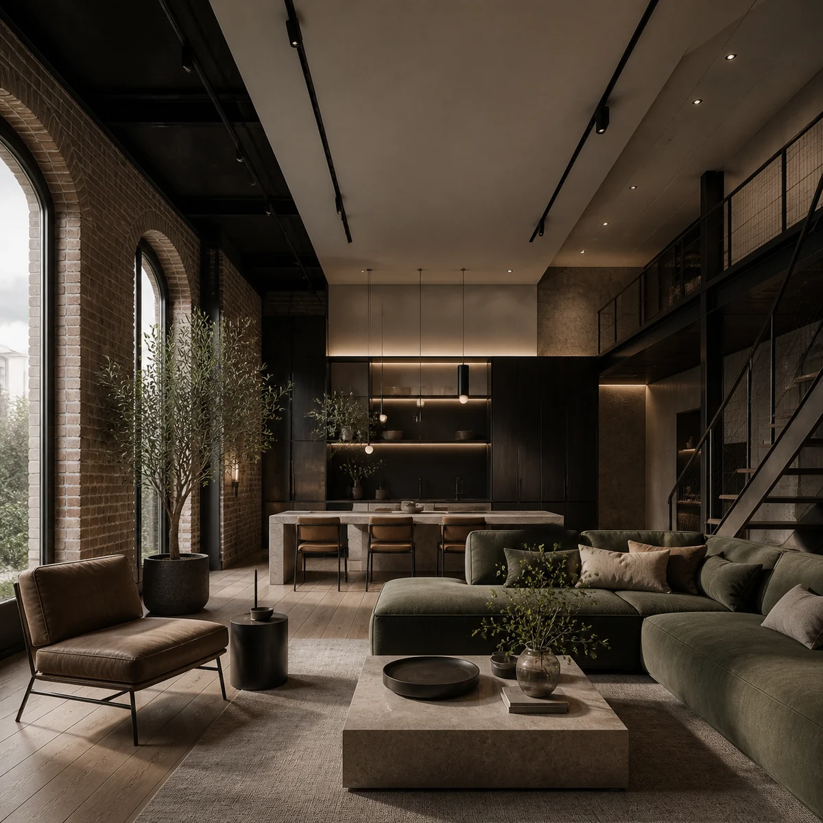 Концептуальная визуализация: Интерьер квартиры в стиле Loft